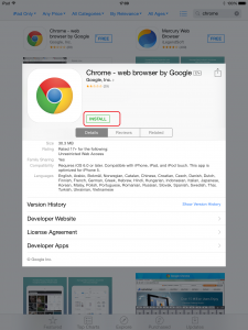 Apple iOS Appストア Chromeインストール画面